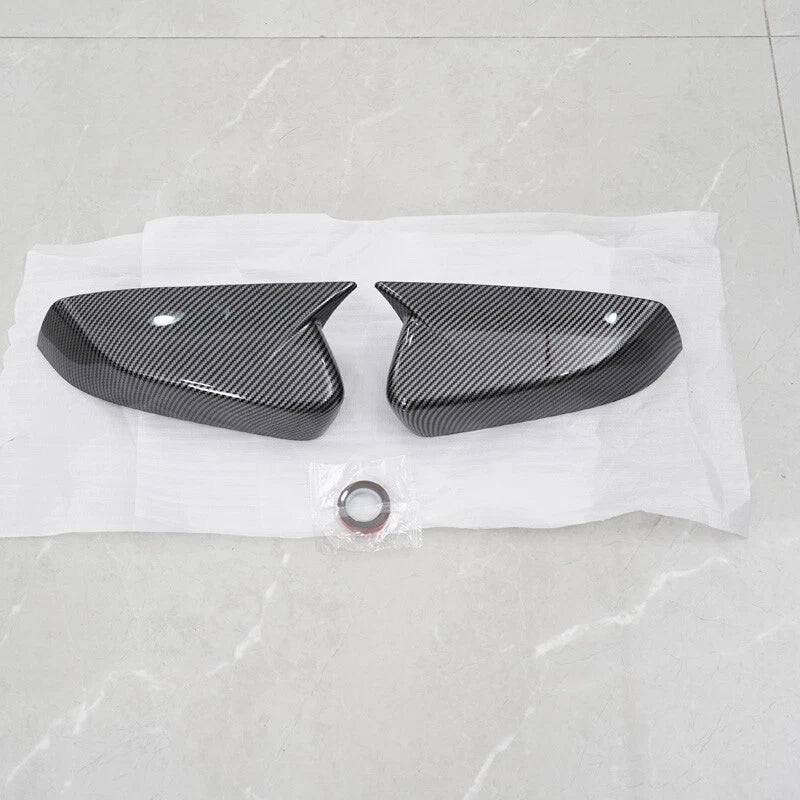 LF + RH Side Mirror Cover Caps for Ford Mustang 2010-2014 Carbon Black