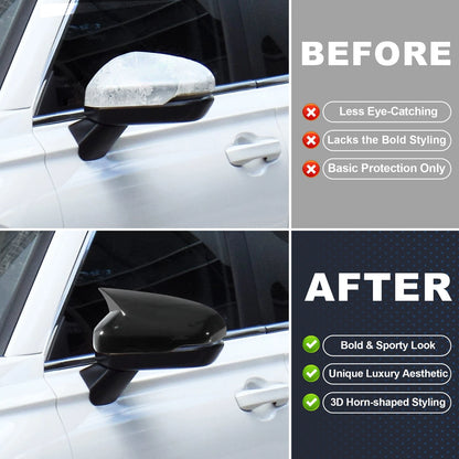 2 x Left Right Side Ox Horn Rear View Mirror Covers for Honda CRV (2023-2025)