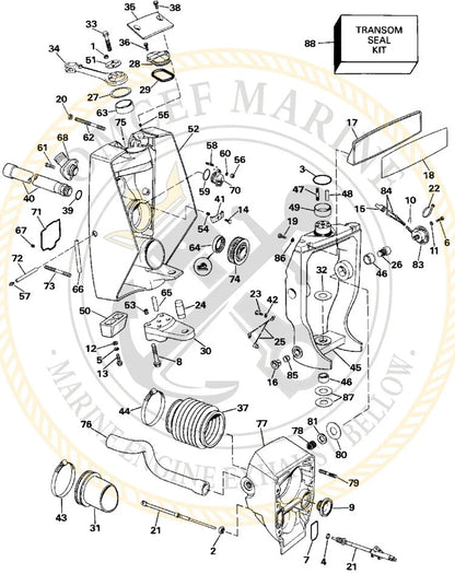 U-Joint Bellow with Clamps for OMC Stern Drive 3.2L-8.2L