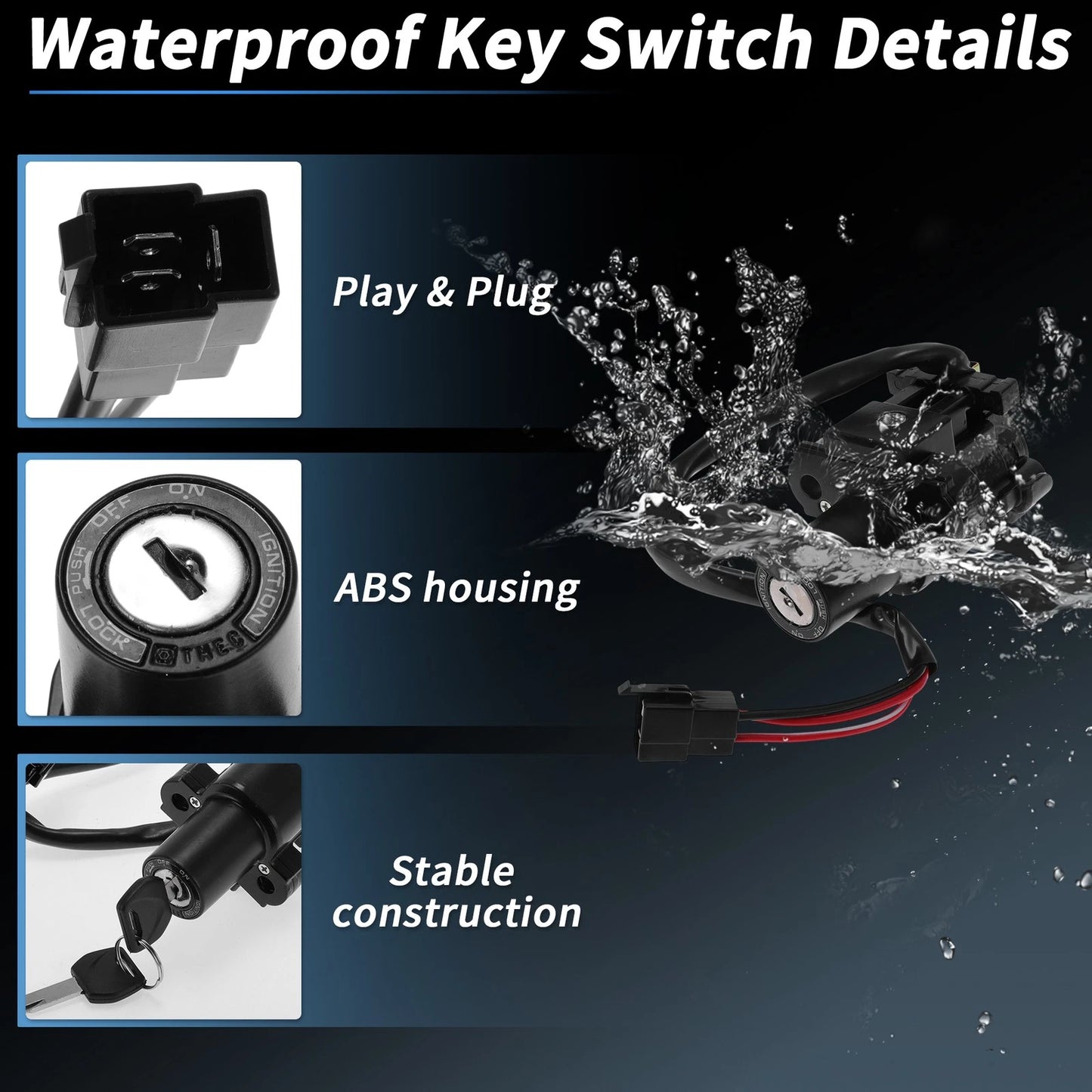 Ignition Key Switch for Honda CBR300RA (2017-2018) - 1 Set