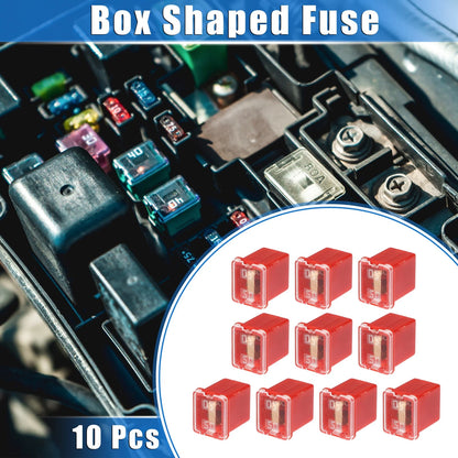 10 Pcs 50 Amp Mini Box Shaped Fuses for Pickup Trucks & Cars