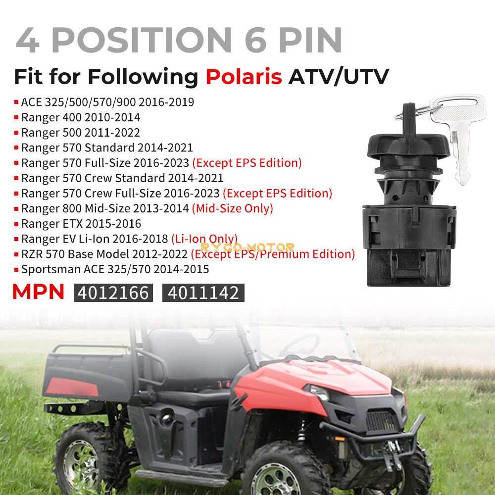 4 x Position Ignition Key Switch for Polaris RZR 570 (2012–2022)