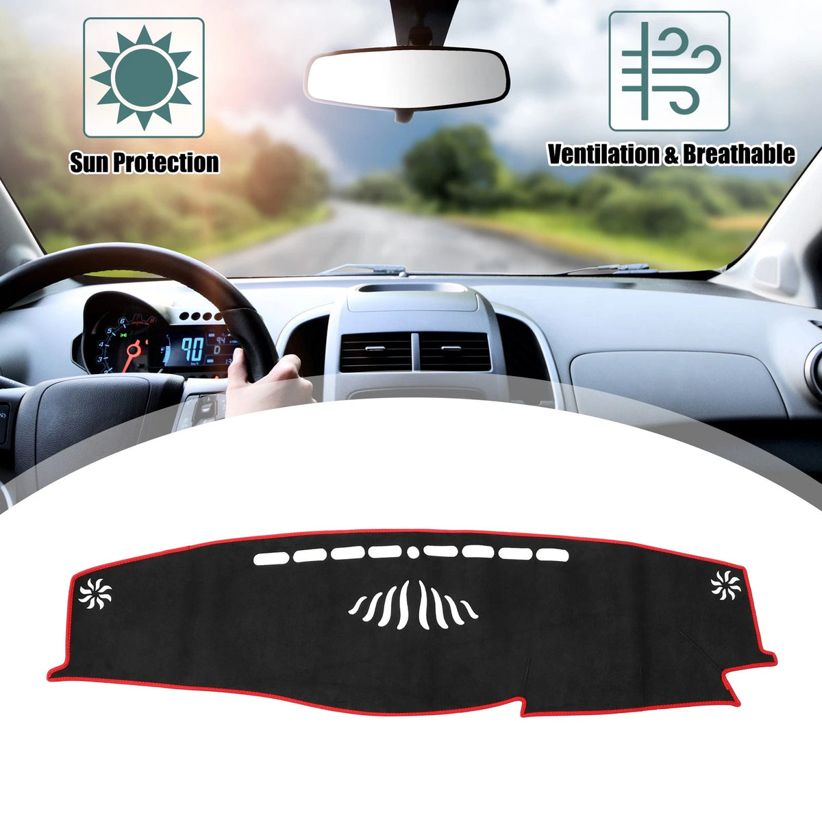 Suede Silicone Dashboard Cover for Toyota Crown 14th 210 Series (2012-2018)