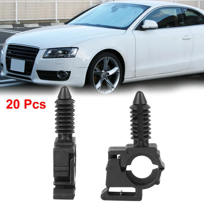 20 x 40.6mm Black Plastic Wiring Harness Retainer Clips for Ford