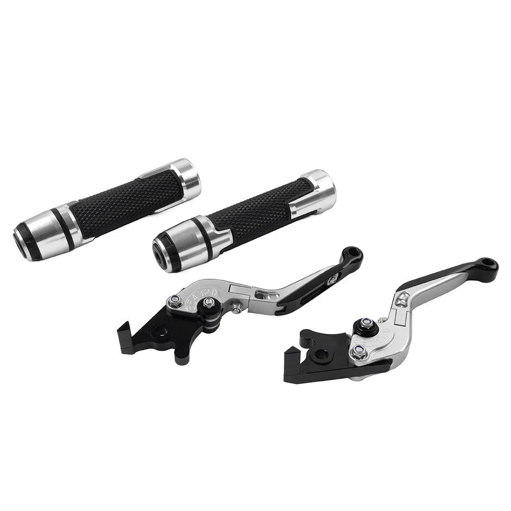 Silver Extendable Brake Clutch Levers Grip Set for Ducati Monster (2001-2006)