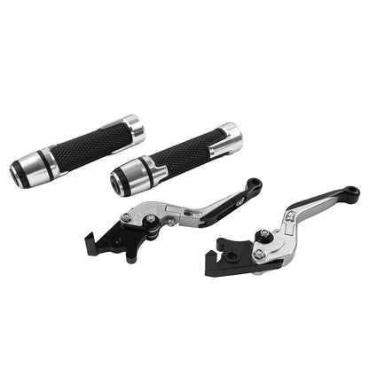 Silver Extendable Brake Clutch Levers Grip Set for Ducati Monster (2001-2006)