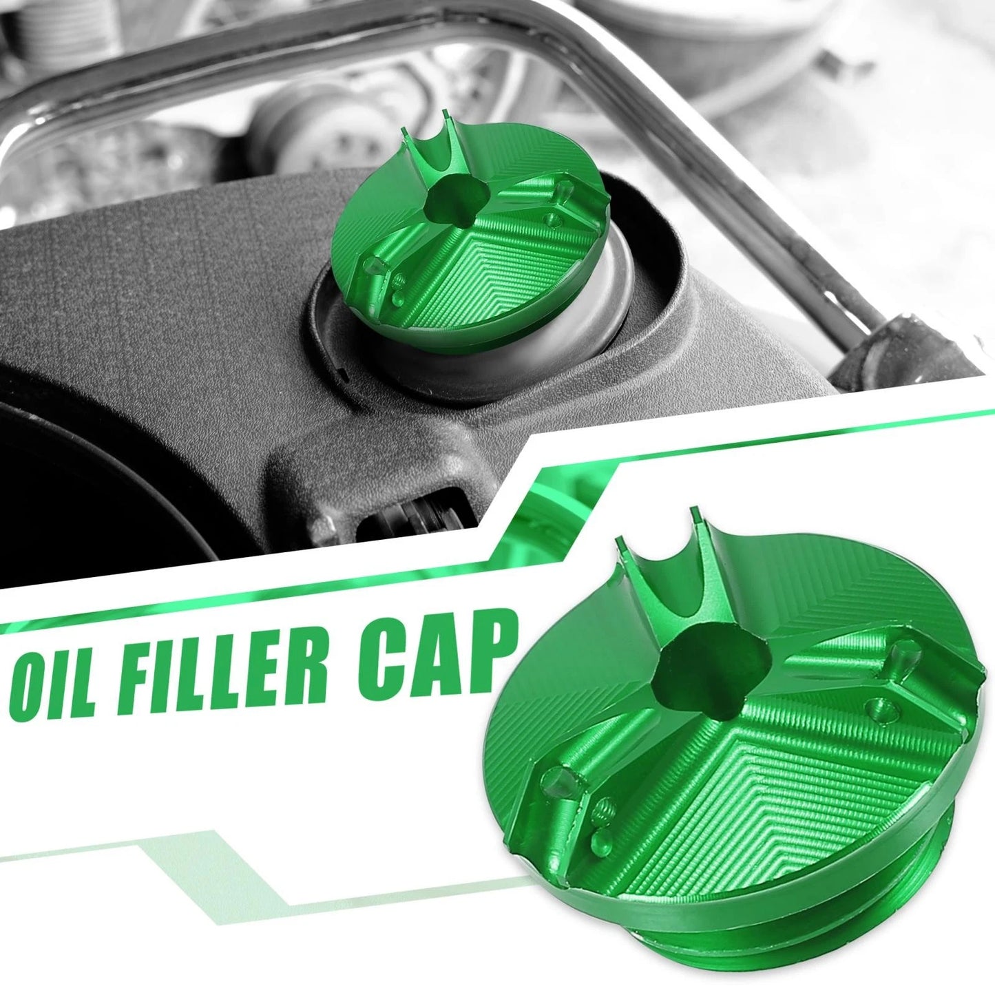 Oil Filler Cap Plug Cover Green for Yamaha FZ07 FZ8 FZ750 FZ600