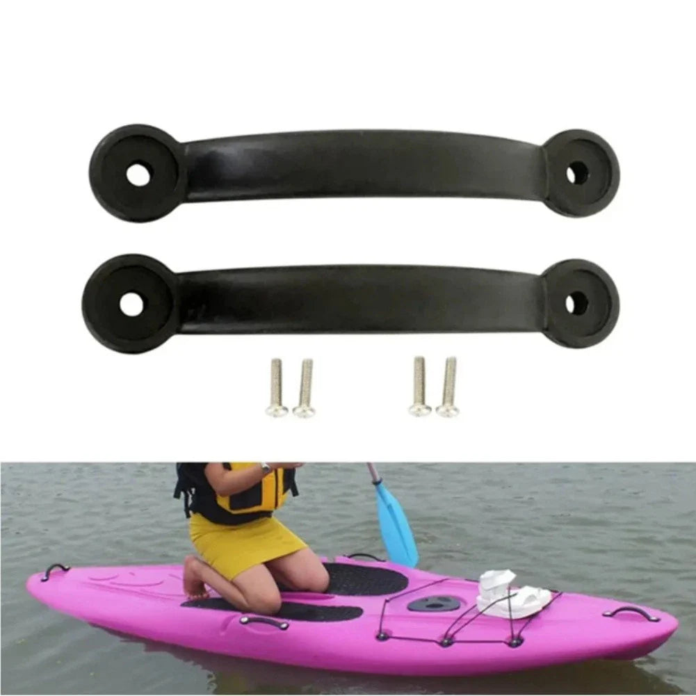 Black PU Plastic Carry Handles Pair for Kayak/Canoe Side Mount