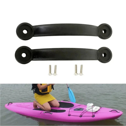 Black PU Plastic Carry Handles Pair for Kayak/Canoe Side Mount