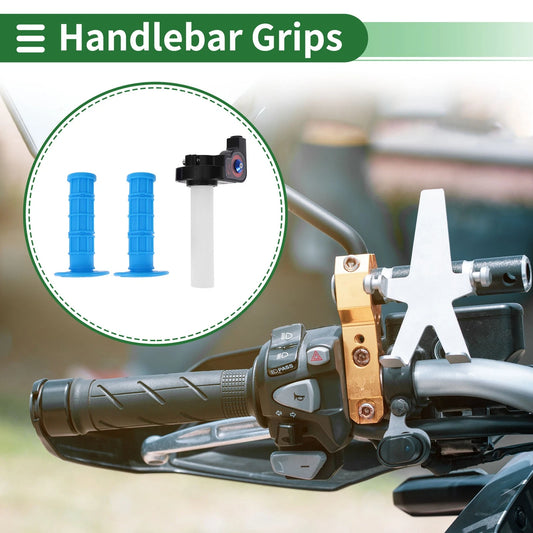 7/8" 22mm Hand Grips Rubber Sky Blue for Motorcycle