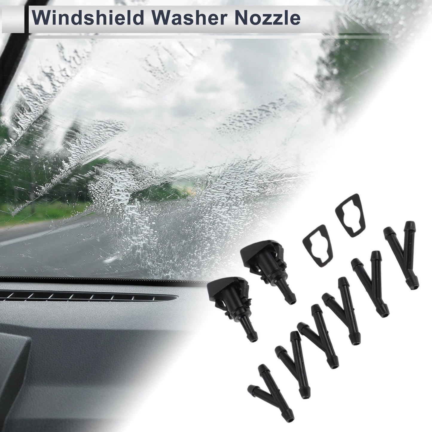 Windshield Washer Nozzle 6 Pcs Y Hose Connector for Dodge