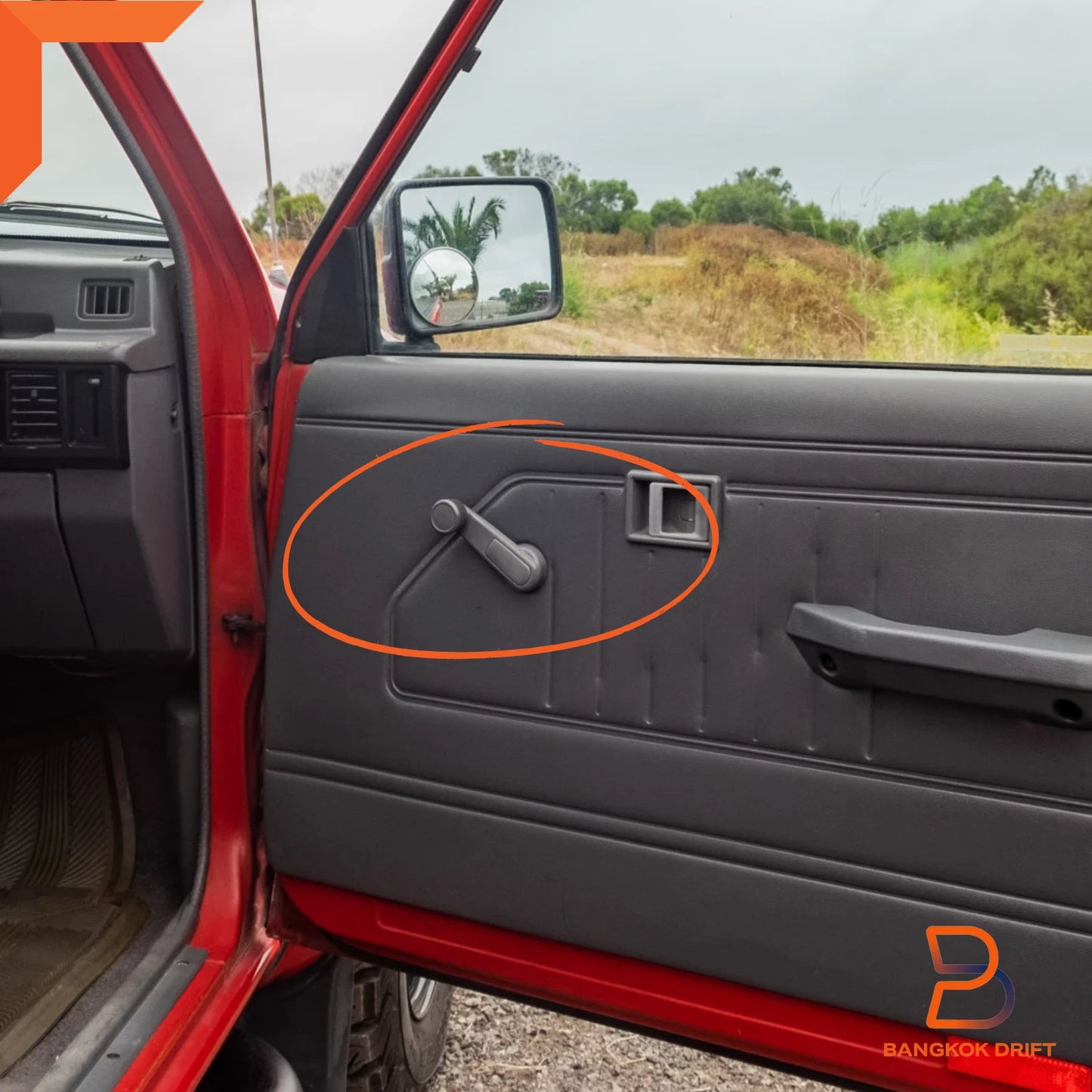 Grey Folding Window Crank Handle for Mitsubishi Triton Lancer (86-06)