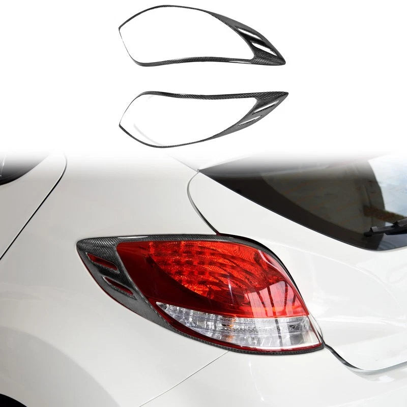 Real Carbon Fiber Rear Tail Light Lamp Cover Trim For Hyundai Veloster 2011-2017