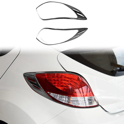 Real Carbon Fiber Rear Tail Light Lamp Cover Trim For Hyundai Veloster 2011-2017