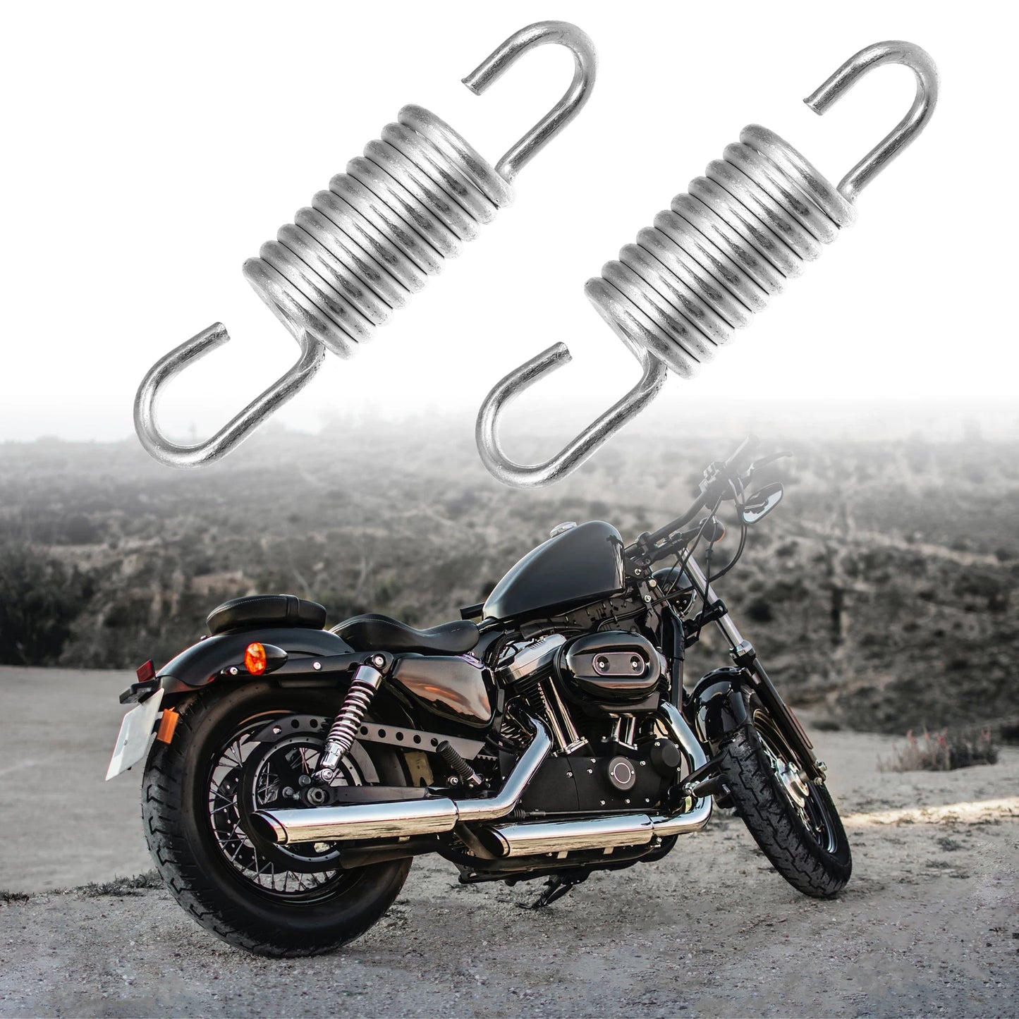 6cm Silver Tone Motorcycle Brake Pedal Return Springs for Suzuki
