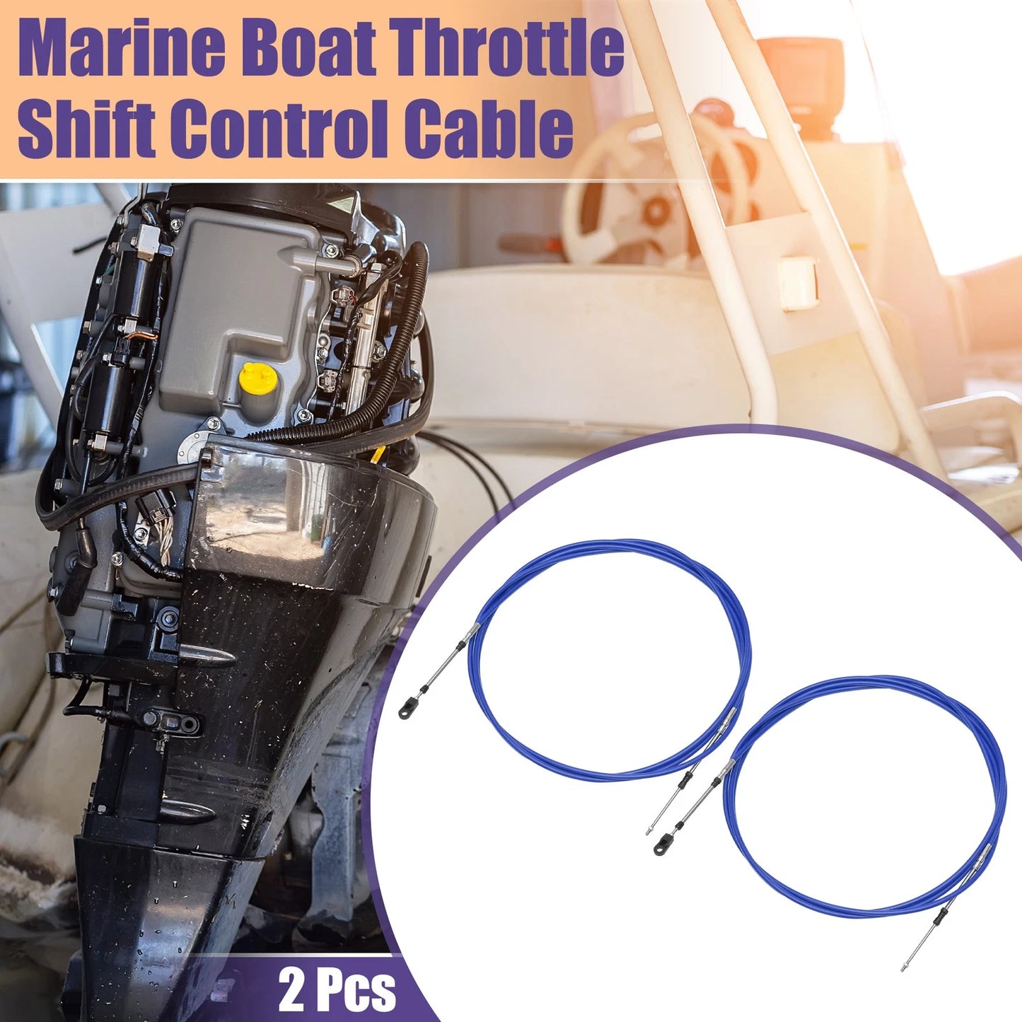 2 x Throttle Shift Control Cable 16FT 33C/3300 for Yamaha