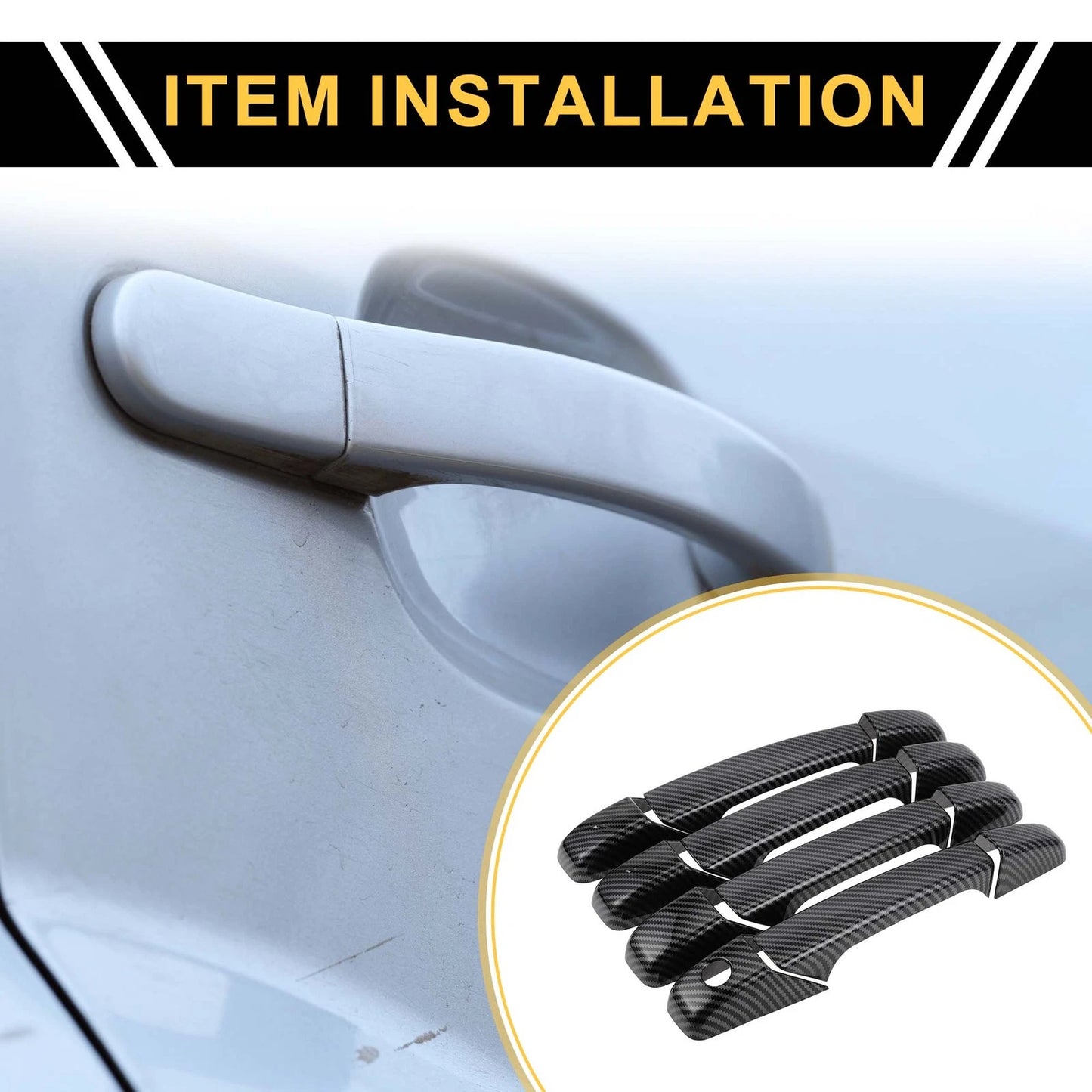 4pcs Exterior Door Handle Cover for Chevrolet Avalanche Carbon Fiber Pattern