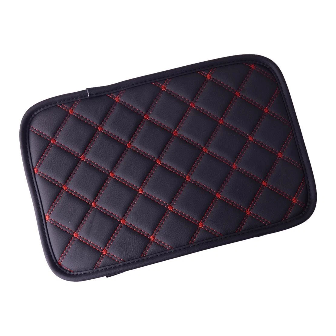 Universal Armrest Cushion Cover for Car Center Console Box Pad Black & Red Line