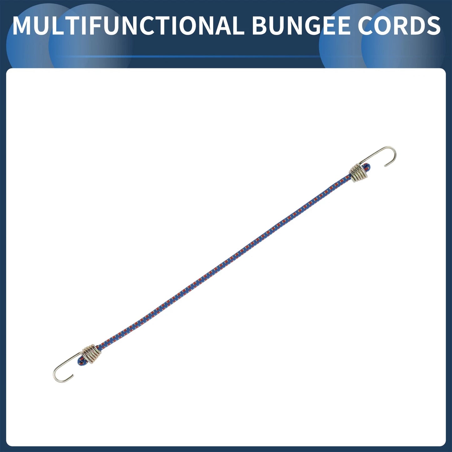 10 x Blue Adjustable Mini Rope Luggage Bungee Cords 25cm for Travel