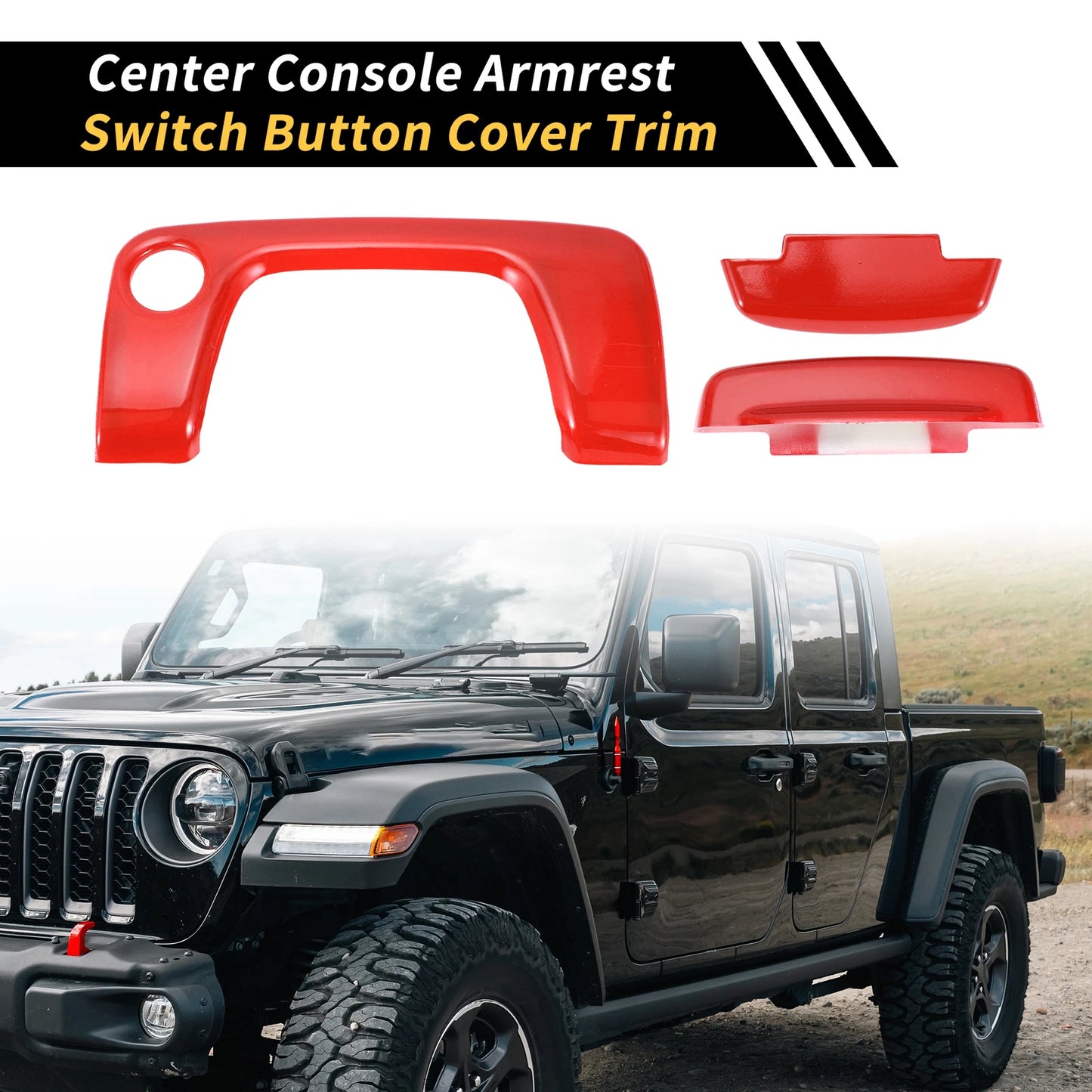 Center Console Armrest Switch Button Cover for Jeep Wrangler JL (2018-2023)