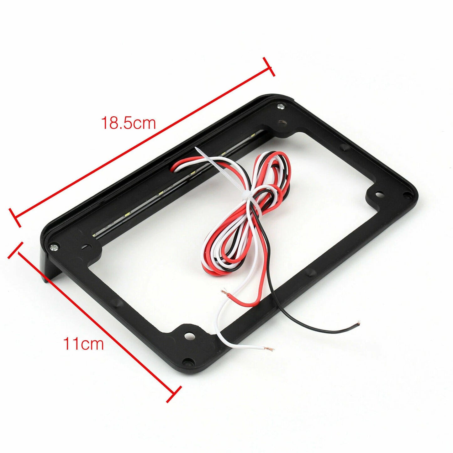 Black Motorcycle License Plate Frame with LED Brake Tail Light for Harley