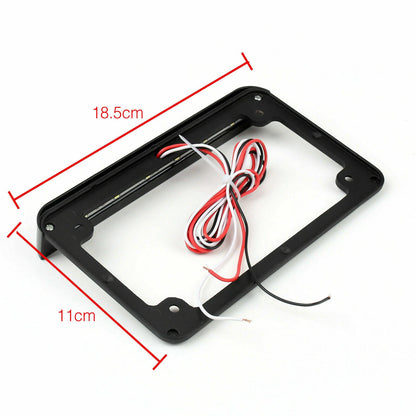 Black Motorcycle License Plate Frame with LED Brake Tail Light for Harley