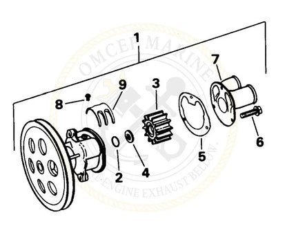 Water Pump Repair Kit for OMC Sterndrive 3.0L-8.2L (1995-1998)