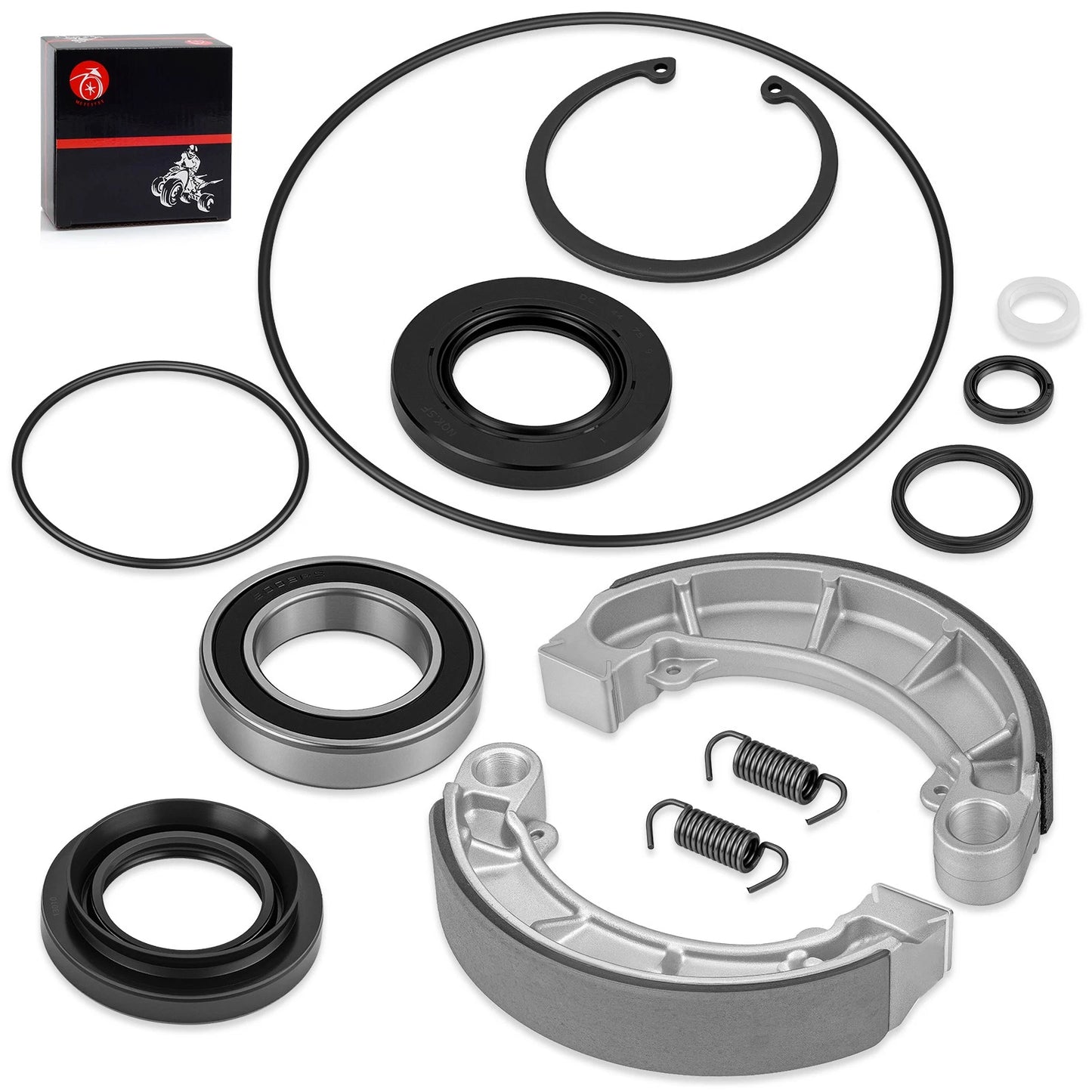 Rear Brake Drum Bearing Seals Shoes for Honda Rancher 420 TRX420TE 2007-2013