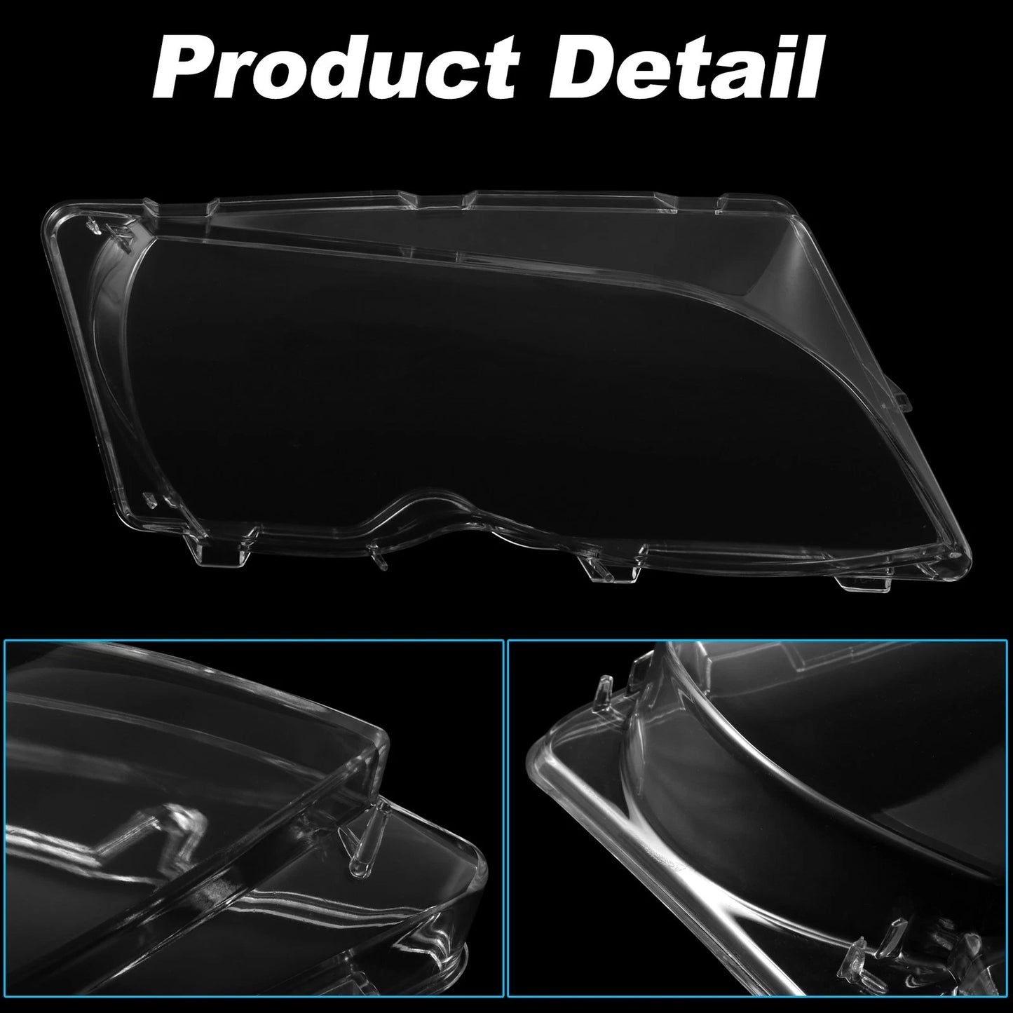 Car Front Headlight Lens Cover for BMW E46 (2002-2006) - 1 Pair