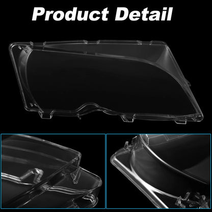 Car Front Headlight Lens Cover for BMW E46 (2002-2006) - 1 Pair