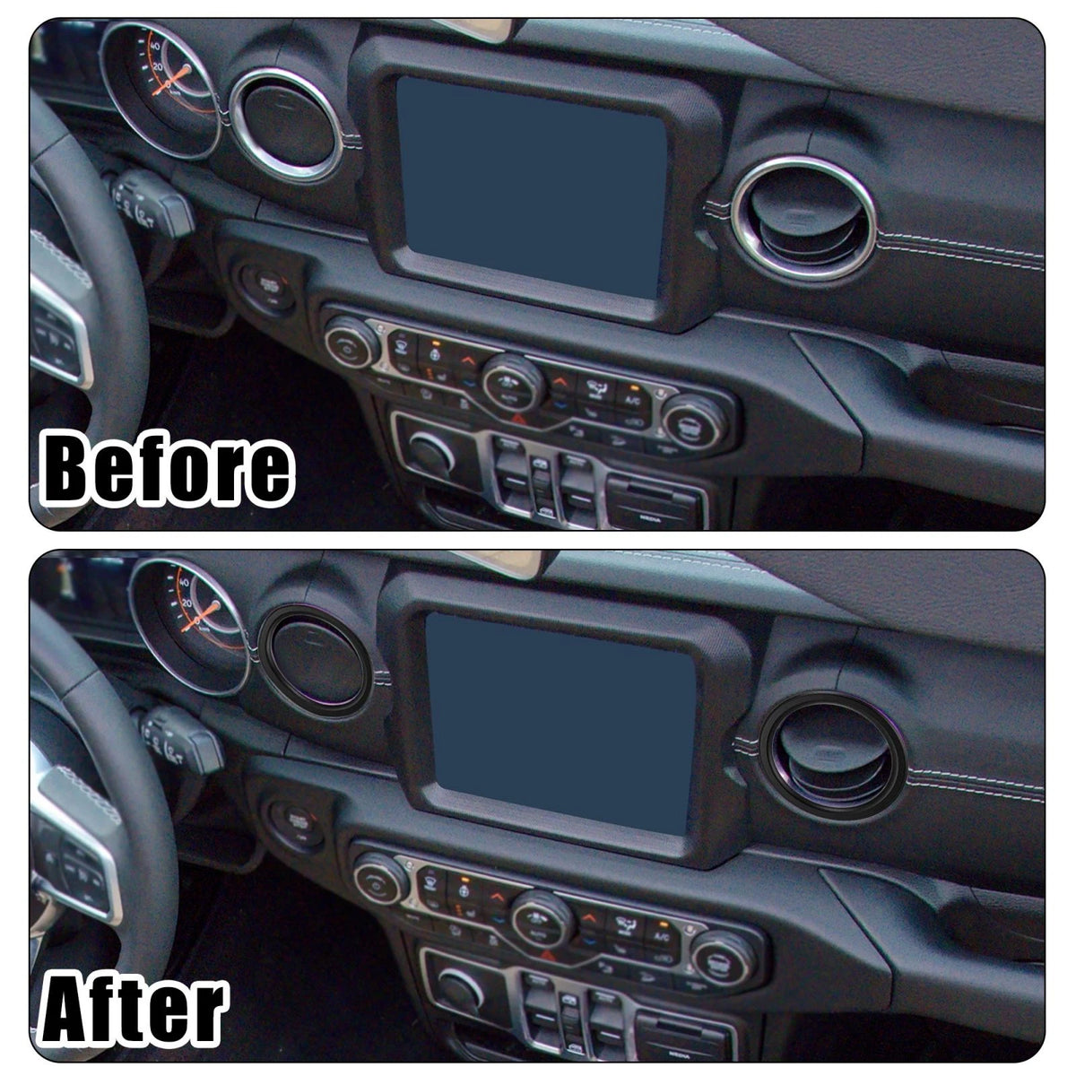 4 x Air Conditioner Vent Ring Trim Covers for Jeep Wrangler JL (2018-2021)