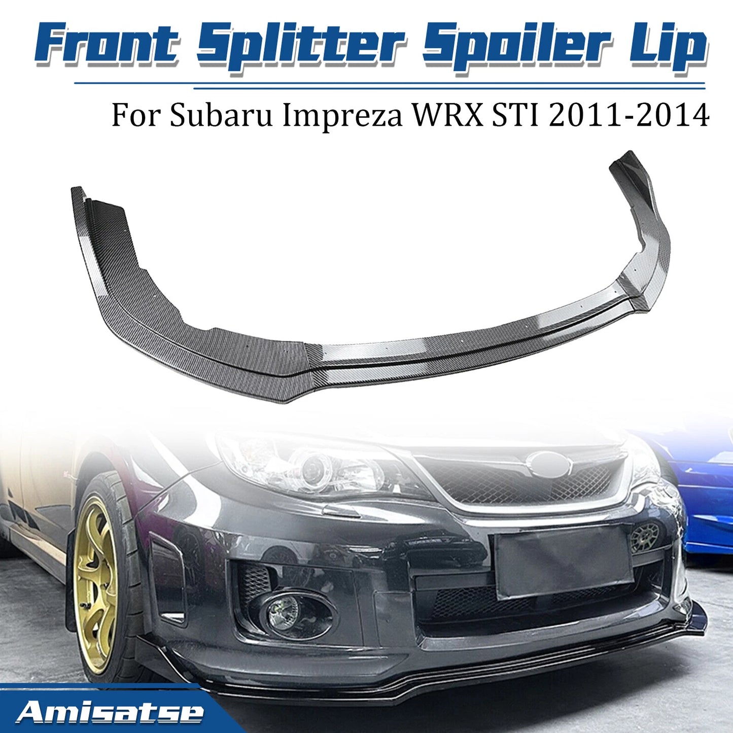 Front Spoiler Lip Splitter Body Kit for Subaru Impreza WRX STI (2011-2014)