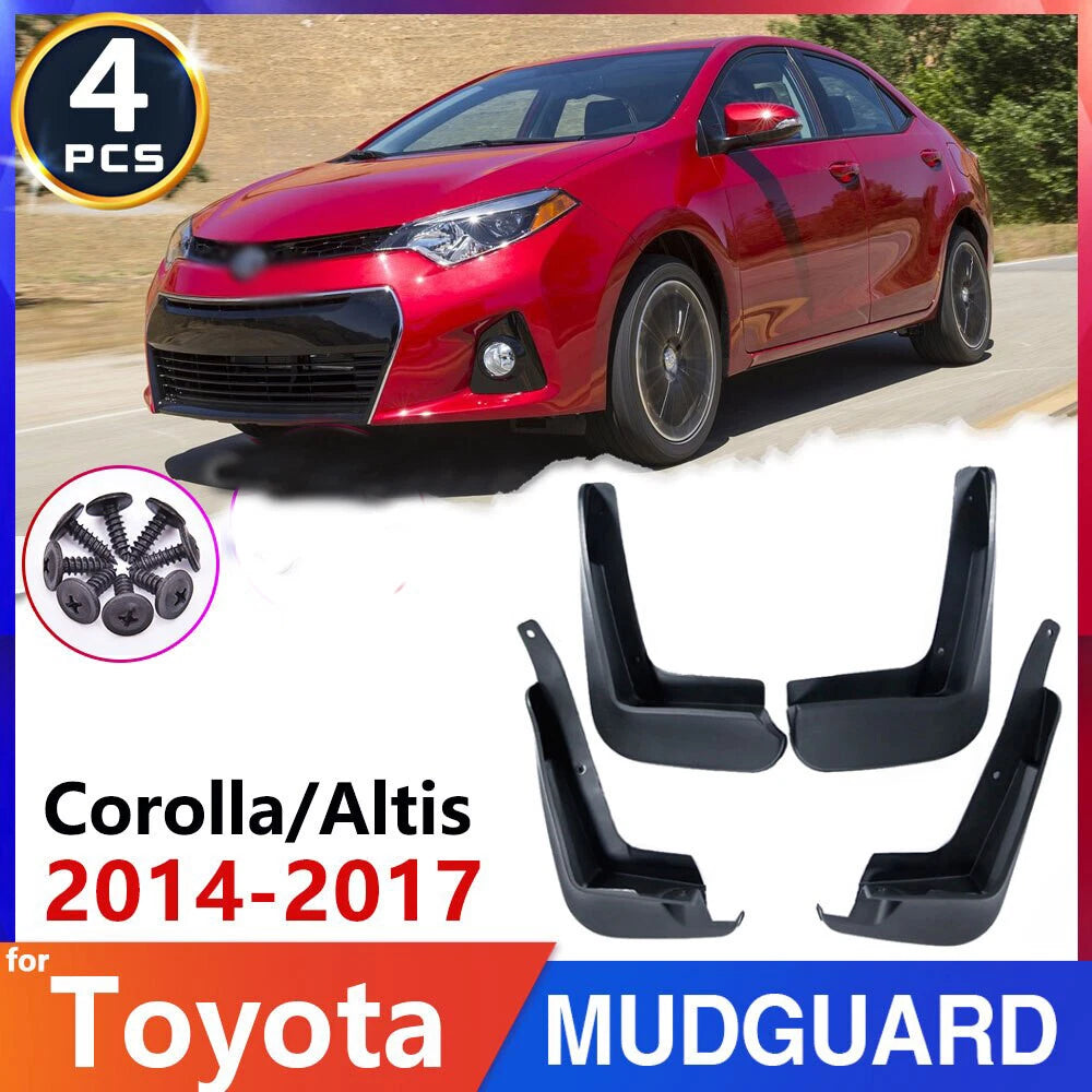 4Pcs Mud Flaps Splash Guard Mudguard Fender for Toyota Corolla (2014–2017)