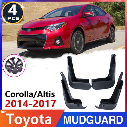 4Pcs Mud Flaps Splash Guard Mudguard Fender for Toyota Corolla (2014–2017)