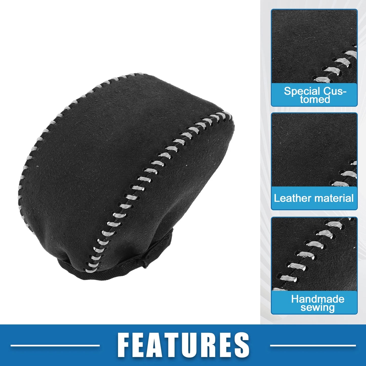 Auto Gear Shifting Knob Cover for Toyota RAV4 (2019-2022) Black Gray Stitches