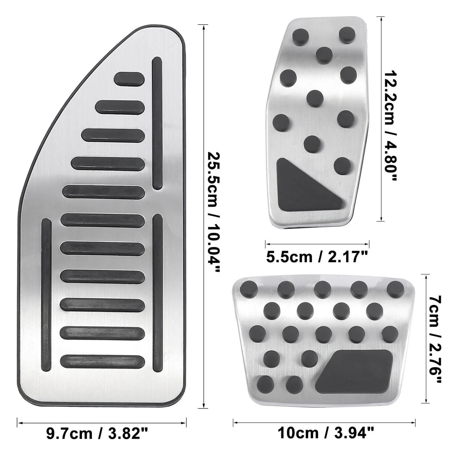 Footrest Accelerator Brake Pedal Pads Cover Kit for Jeep Compass (2017-2021)