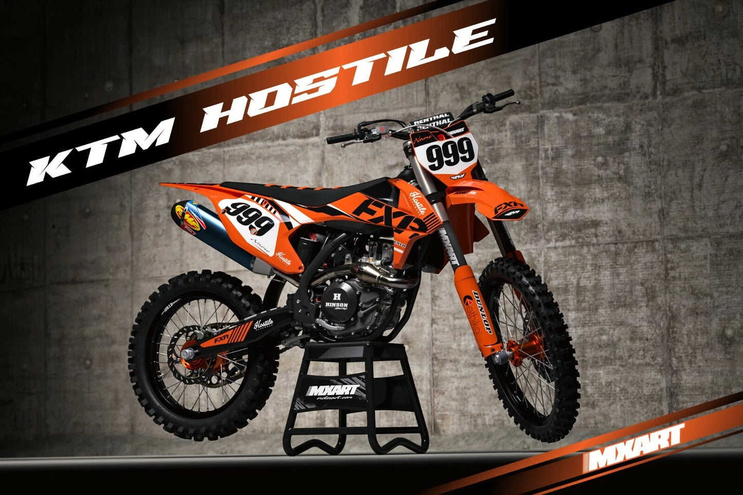 KTM SXF 250 450 Graphics Decal Kit HOSTILE Style (2016-2018)