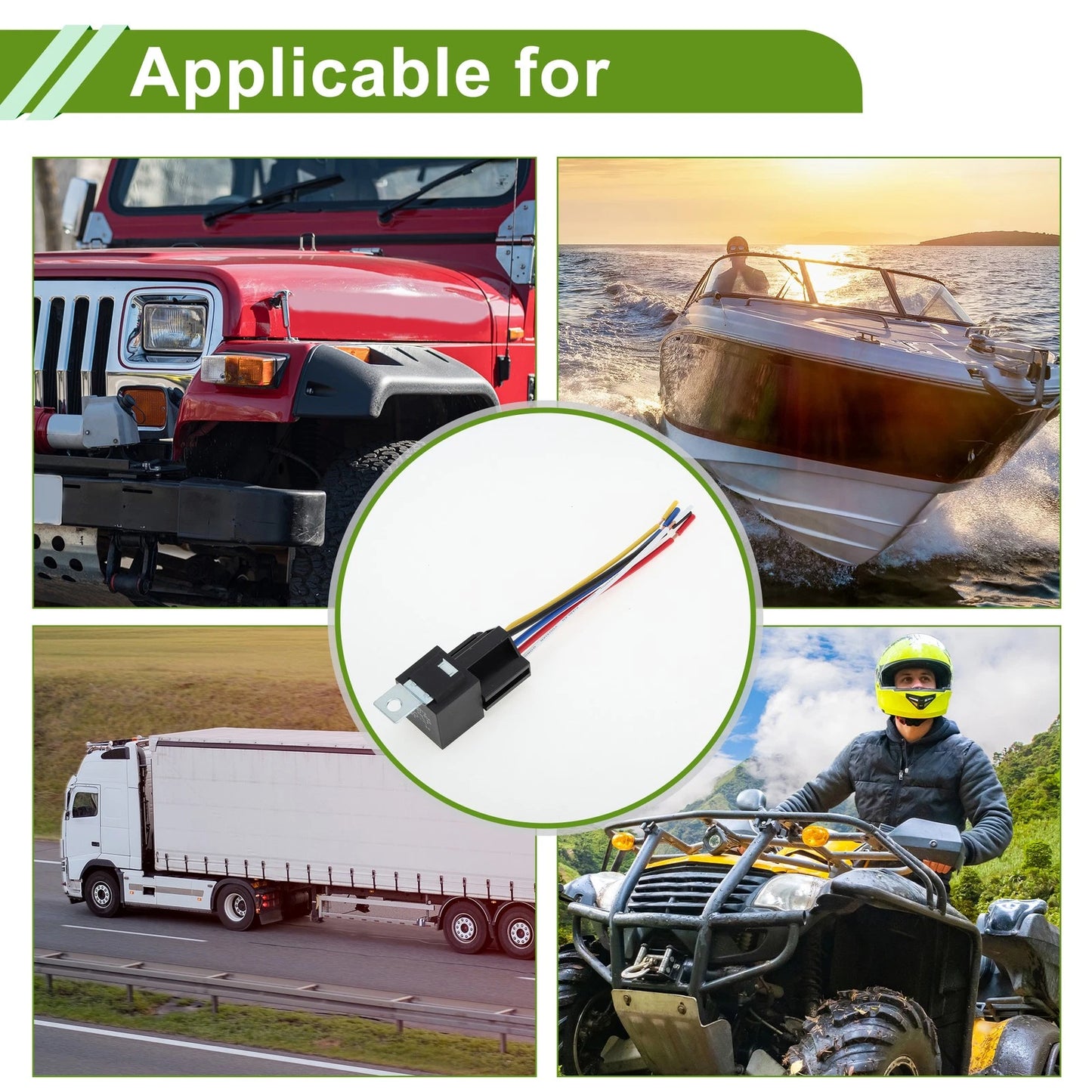 5 Pins Relay 48V 40A for Motorcycle/Car/Truck Sockets Fuses