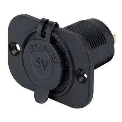 Power Socket Twin USB-A Ports Flush Mount Black 12/24V for RELAXN