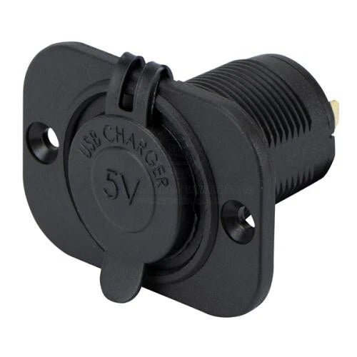 Power Socket Twin USB-A Ports Flush Mount Black 12/24V for RELAXN