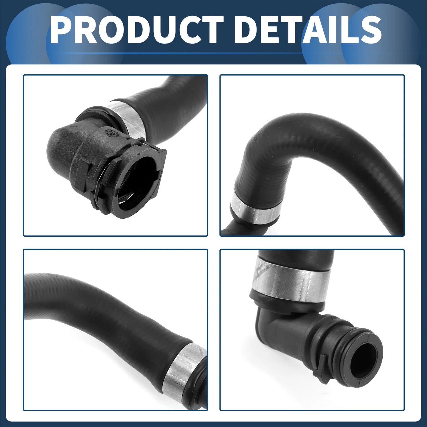 Radiator Hose for BMW 740i 740iL 750iL (1998-2001) Rubber 1 x Hose