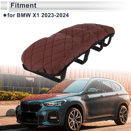 Car Center Console Cover for BMW X1 2023-2024 Wine Red 1 x Cover