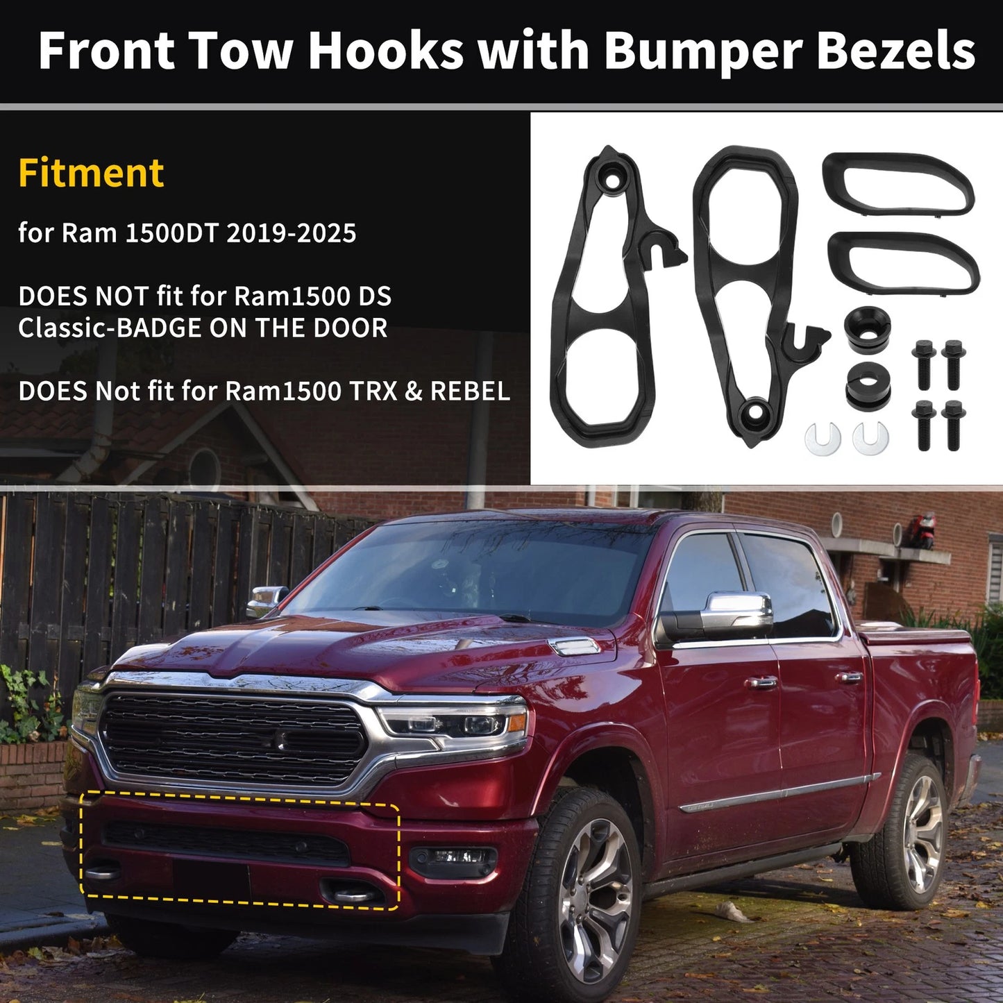 Front Tow Hooks for Dodge Ram 1500 DT (2019-2024)