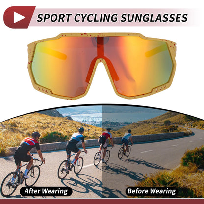 1 x Motorcycle Riding Goggles Red Yellow with Red Dots Tri-Acetyl Cellulos PC