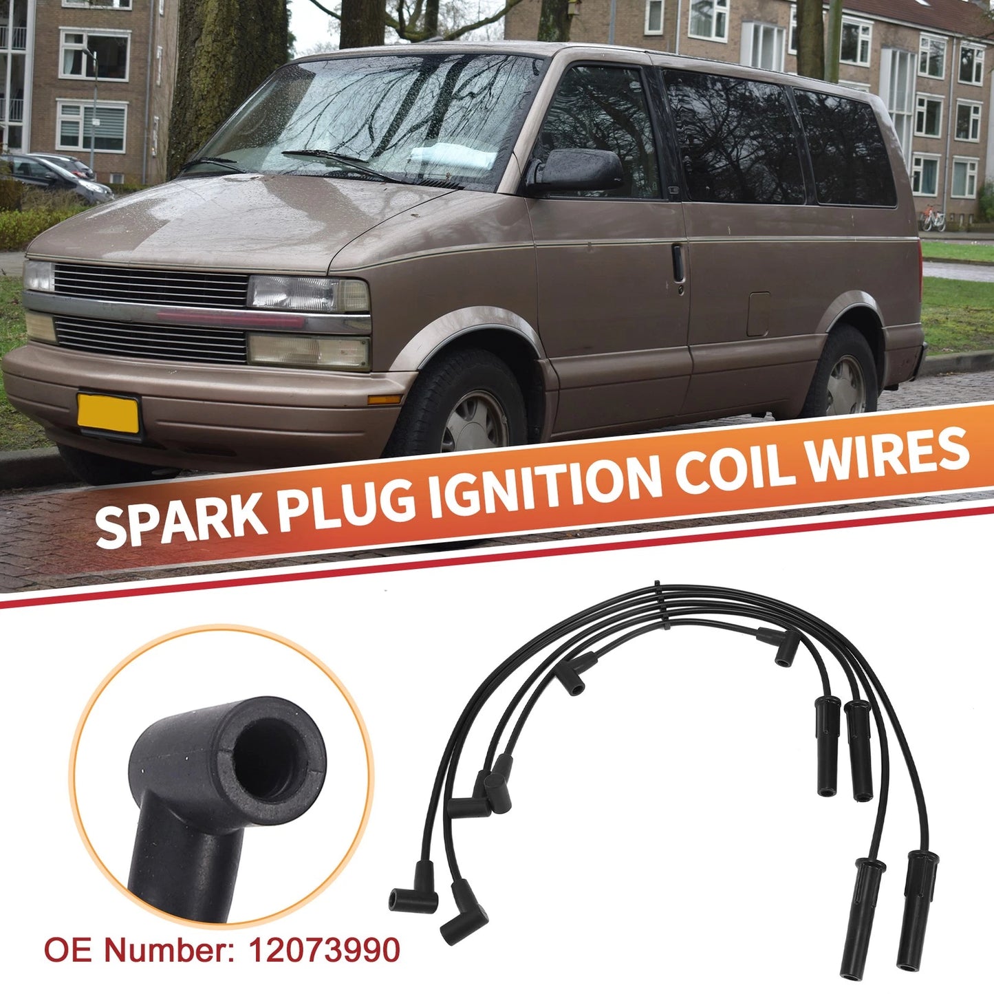 5 x Spark Plug Wire Coil Cable 12073990 for Chevrolet Astro (1988-1990)