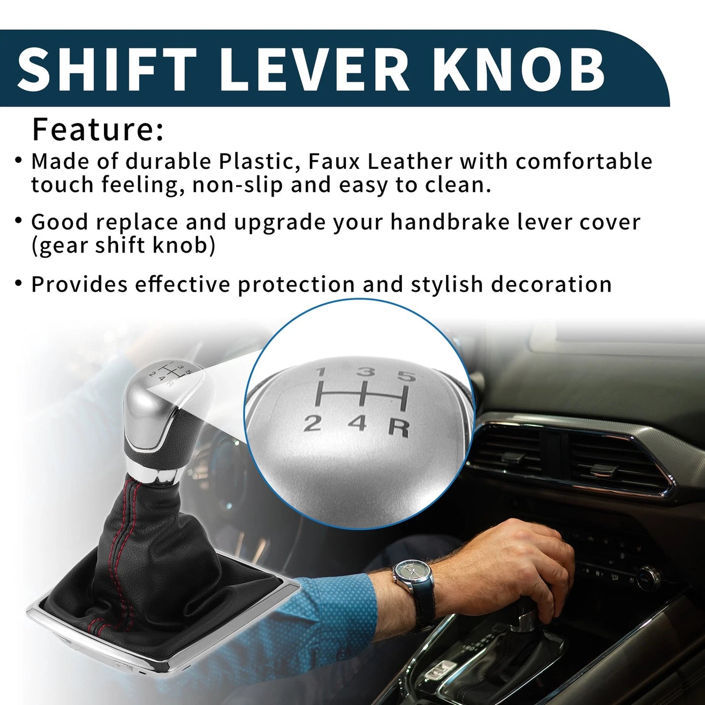 5 Speed Manual Gear Shift Knob & Cover for Ford Focus MK2 (2006-2011)
