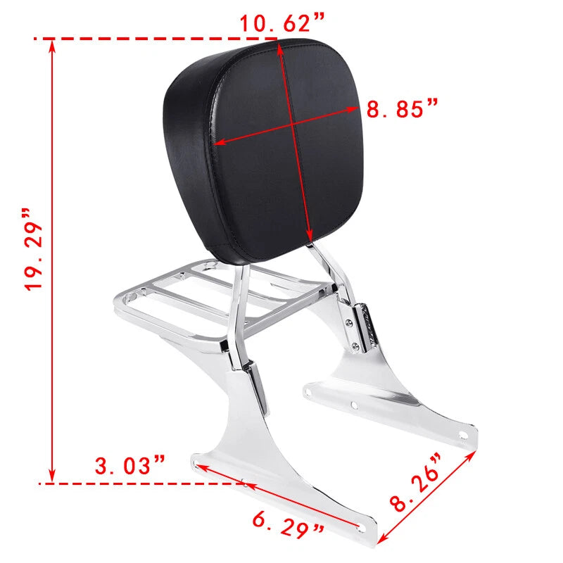Sissy Bar Backrest Luggage Rack for Harley Heritage Softail (1984-2017)