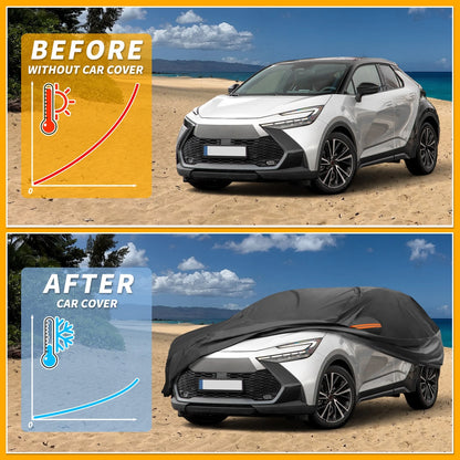 Waterproof All Weather Car Cover for Toyota C-HR (2017-2023) - Black 210D-PU
