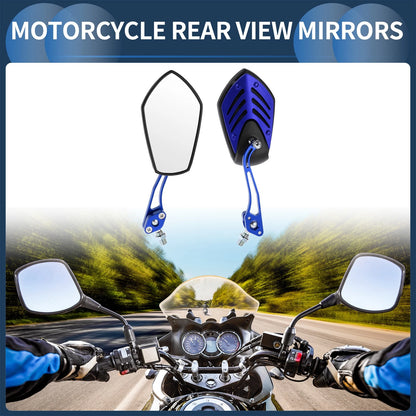 M8/M10 / 1 Set / Rear View Mirror Handlebar Mirrors Black Blue Plastic for Motorcycle