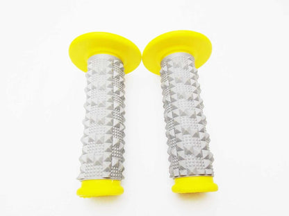 Yamaha MX Enduro Trail Forseti Yellow Grey Diamond Handlebar Grip Set